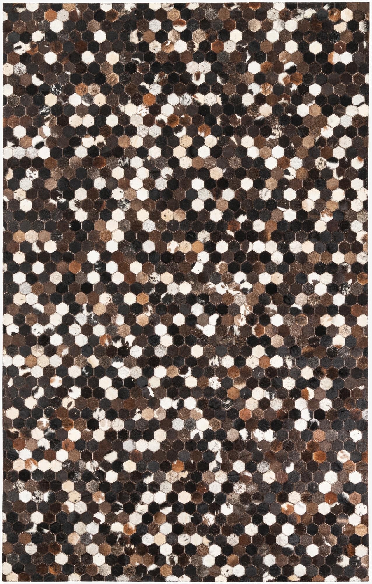 5' 1 x 8' 1 Cowhide Leather Rug