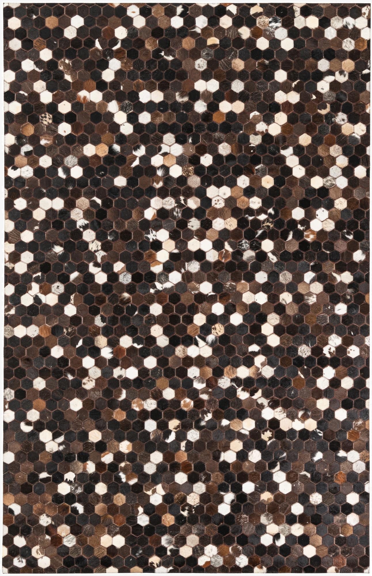 5' x 7' 9 Cowhide Leather Rug