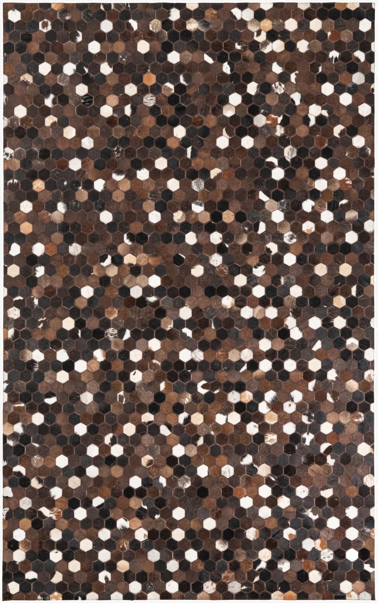 5' 1 x 8' 1 Cowhide Leather Rug