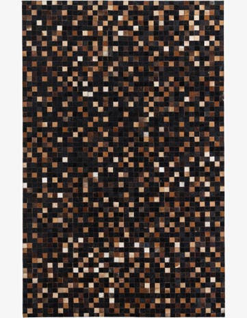 5' 1 x 8' Cowhide Leather Rug