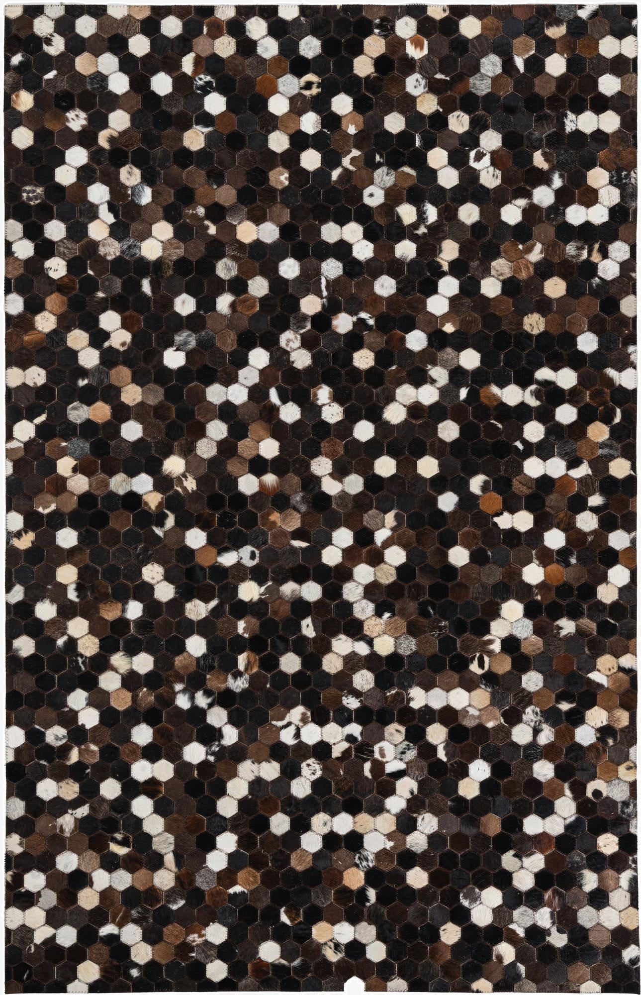 5' x 7' 9 Cowhide Leather Rug