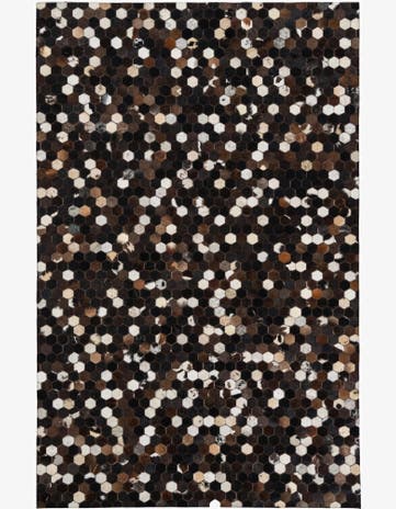 5' x 7' 9 Cowhide Leather Rug
