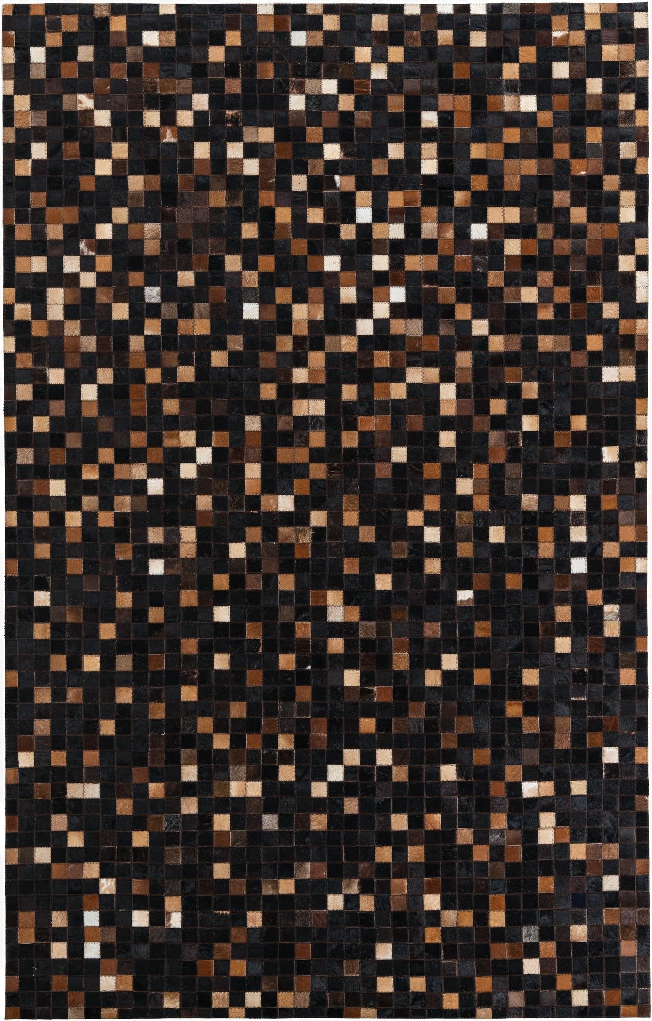 5' 1 x 8' Cowhide Leather Rug