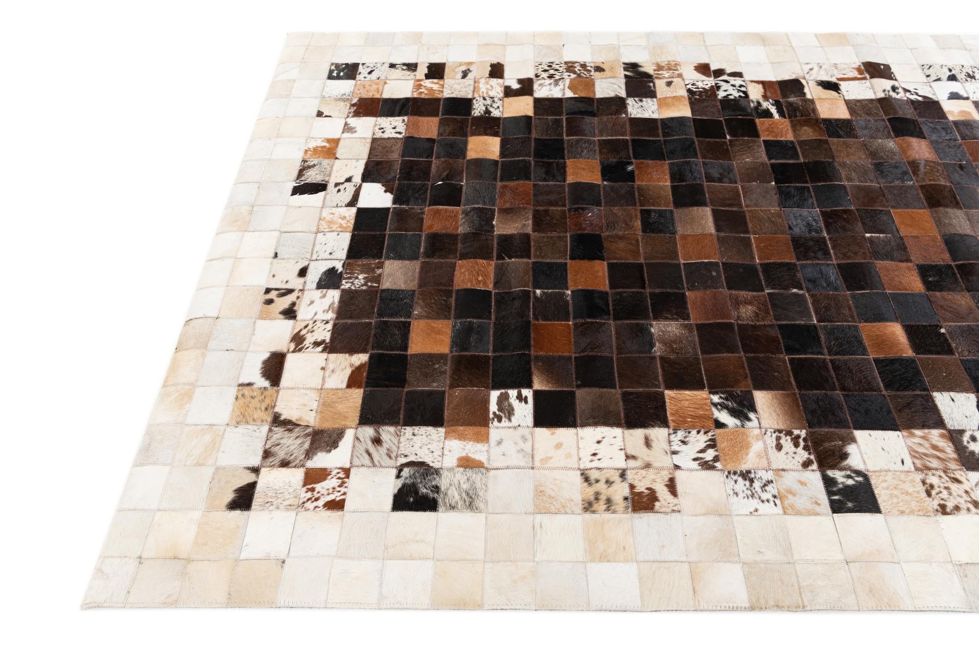 5' x 7' 11 Cowhide Stocks Rug