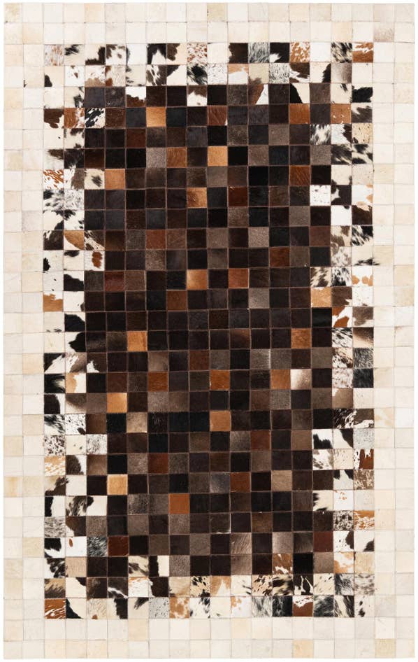Detail image of 4' 11 x 7' 10 Cowhide Stocks Rug