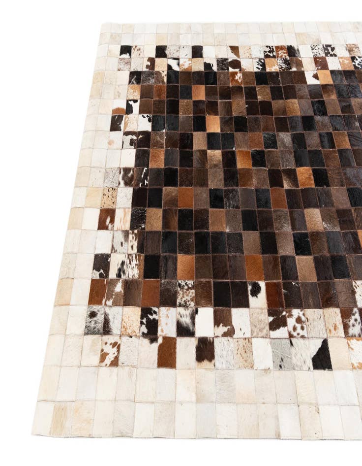Detail image of 5' 2 x 8' Cowhide Stocks Rug