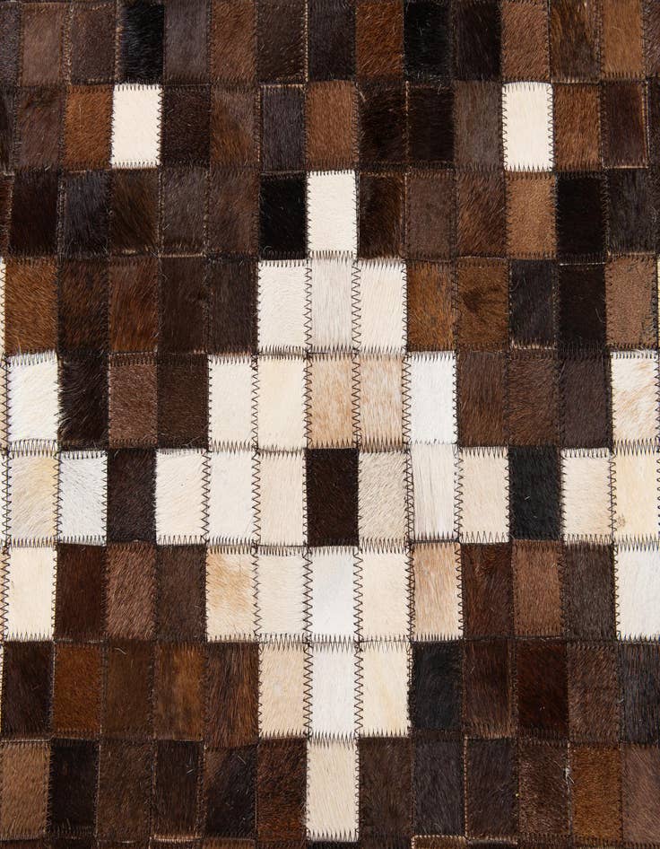 Detail image of 5' 2 x 8' Cowhide Stocks Rug