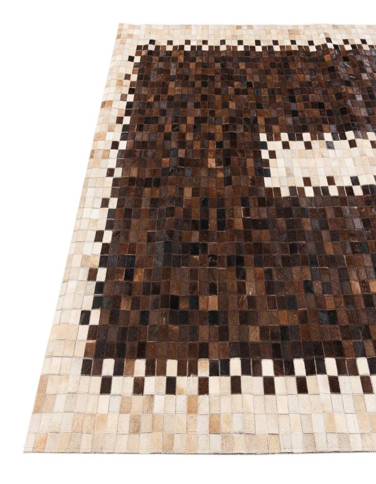 Detail image of 5' 2 x 8' 1 Cowhide Stocks Rug