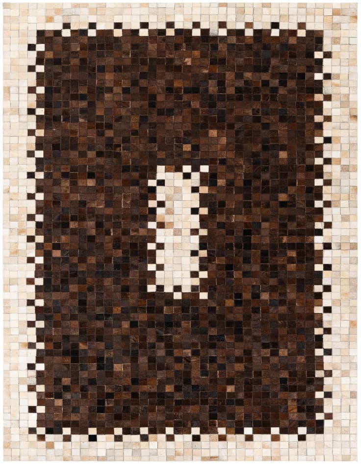 Detail image of 5' 2 x 8' 1 Cowhide Stocks Rug