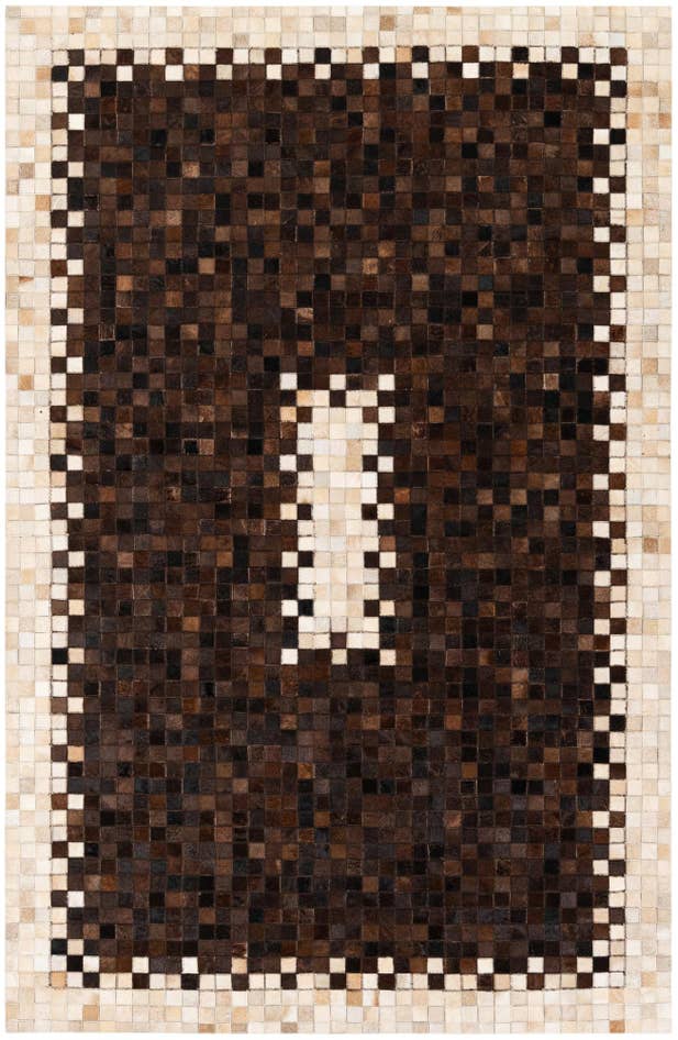 Detail image of 5' 1 x 8' 2 Cowhide Stocks Rug