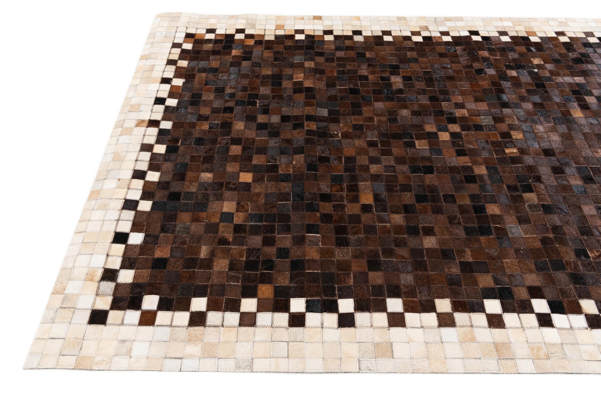 5' x 7' 11 Cowhide Stocks Rug