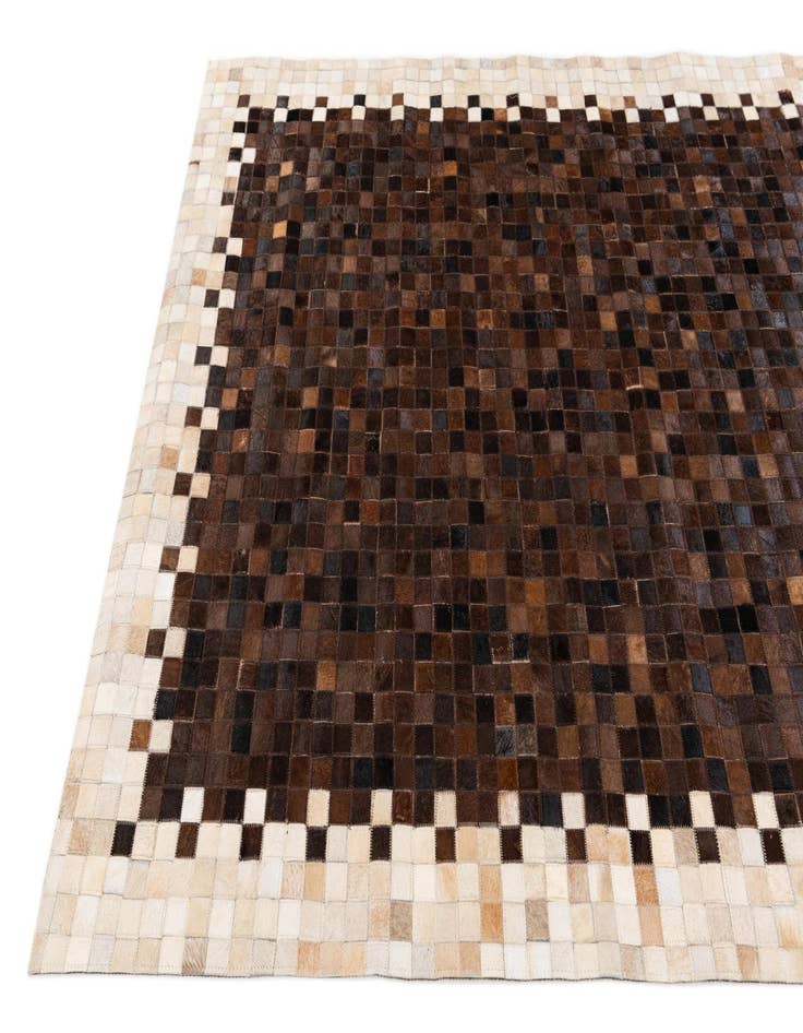 Detail image of 5' 1 x 8' 1 Cowhide Stocks Rug