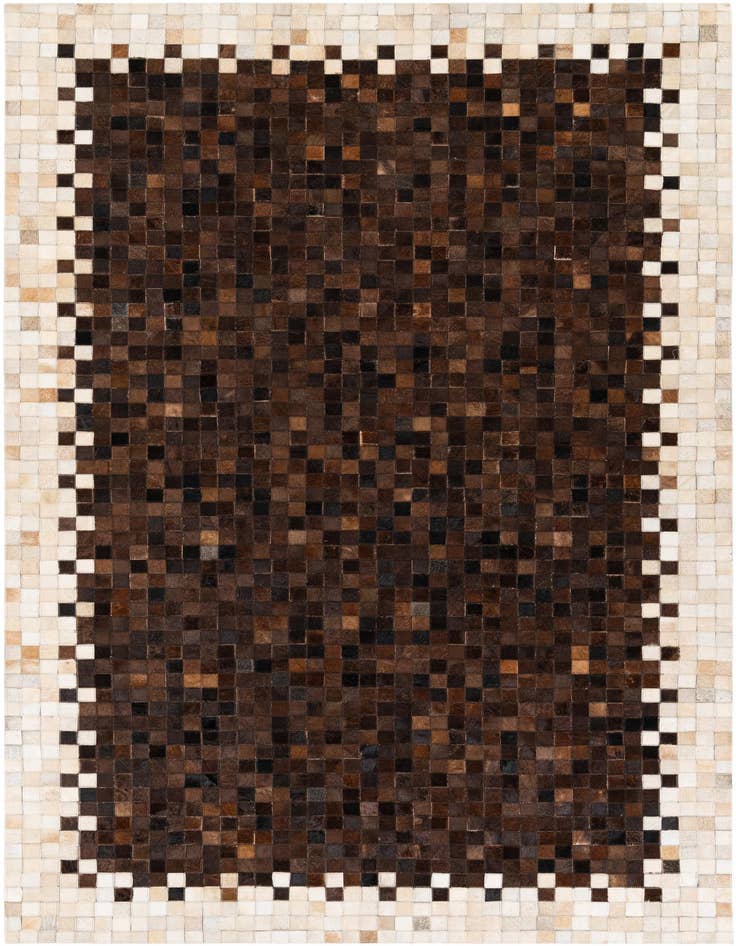 Detail image of 5' 1 x 8' 1 Cowhide Stocks Rug