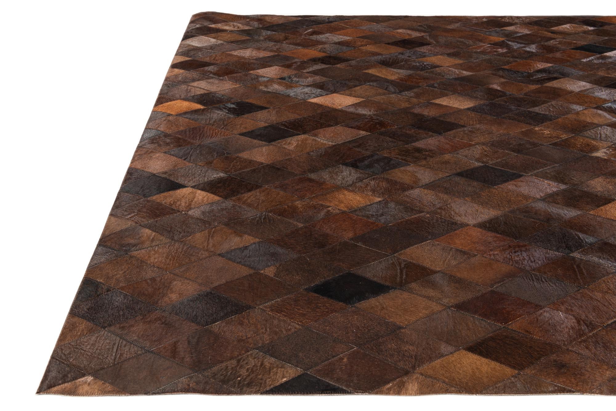 5' 7 x 7' 11 Cowhide Stocks Rug