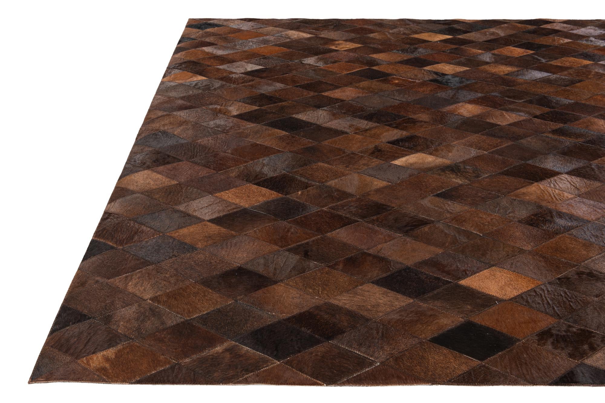 5' 7 x 7' 11 Cowhide Stocks Rug