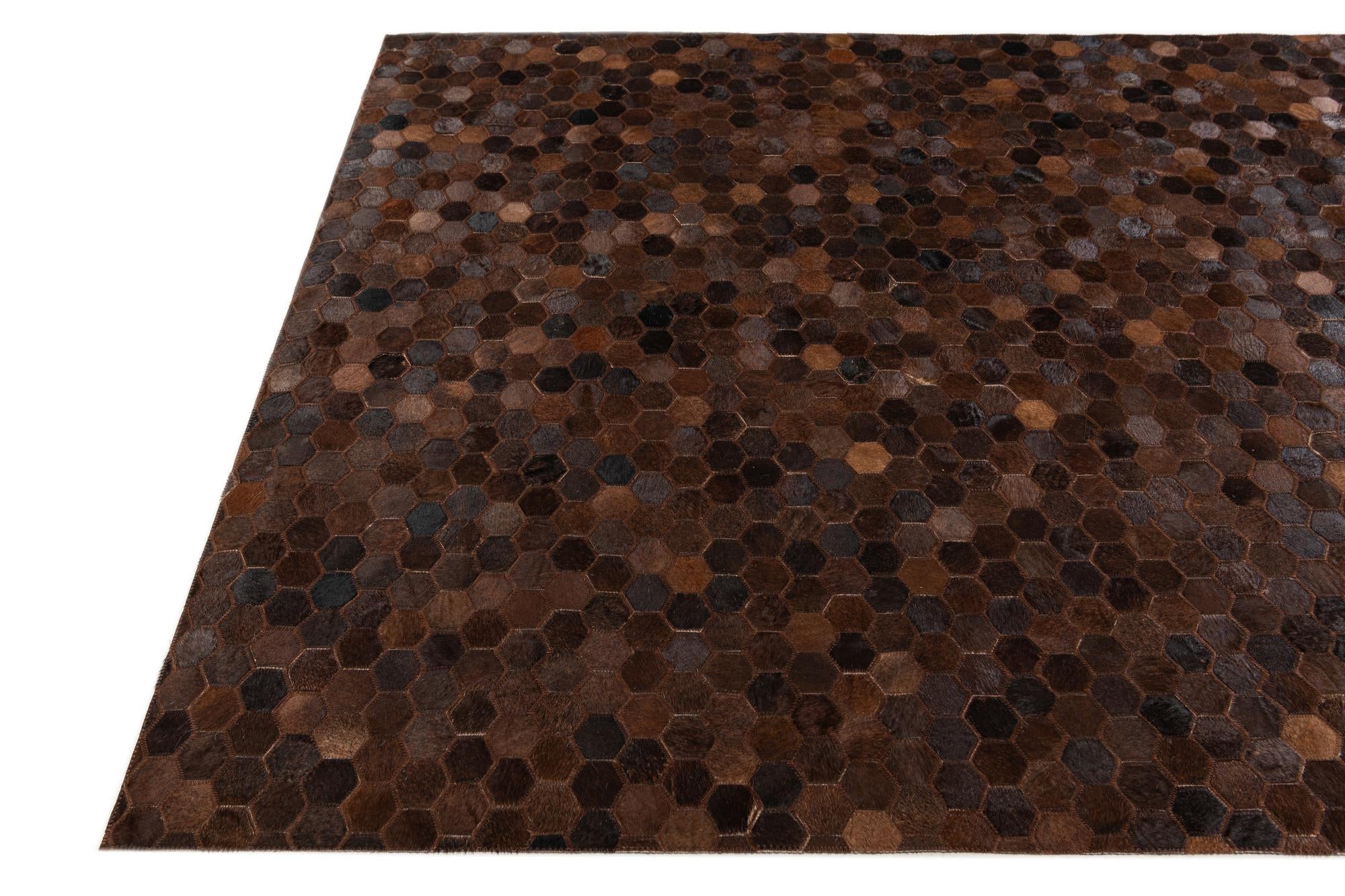 5' 1 x 7' 11 Cowhide Stocks Rug