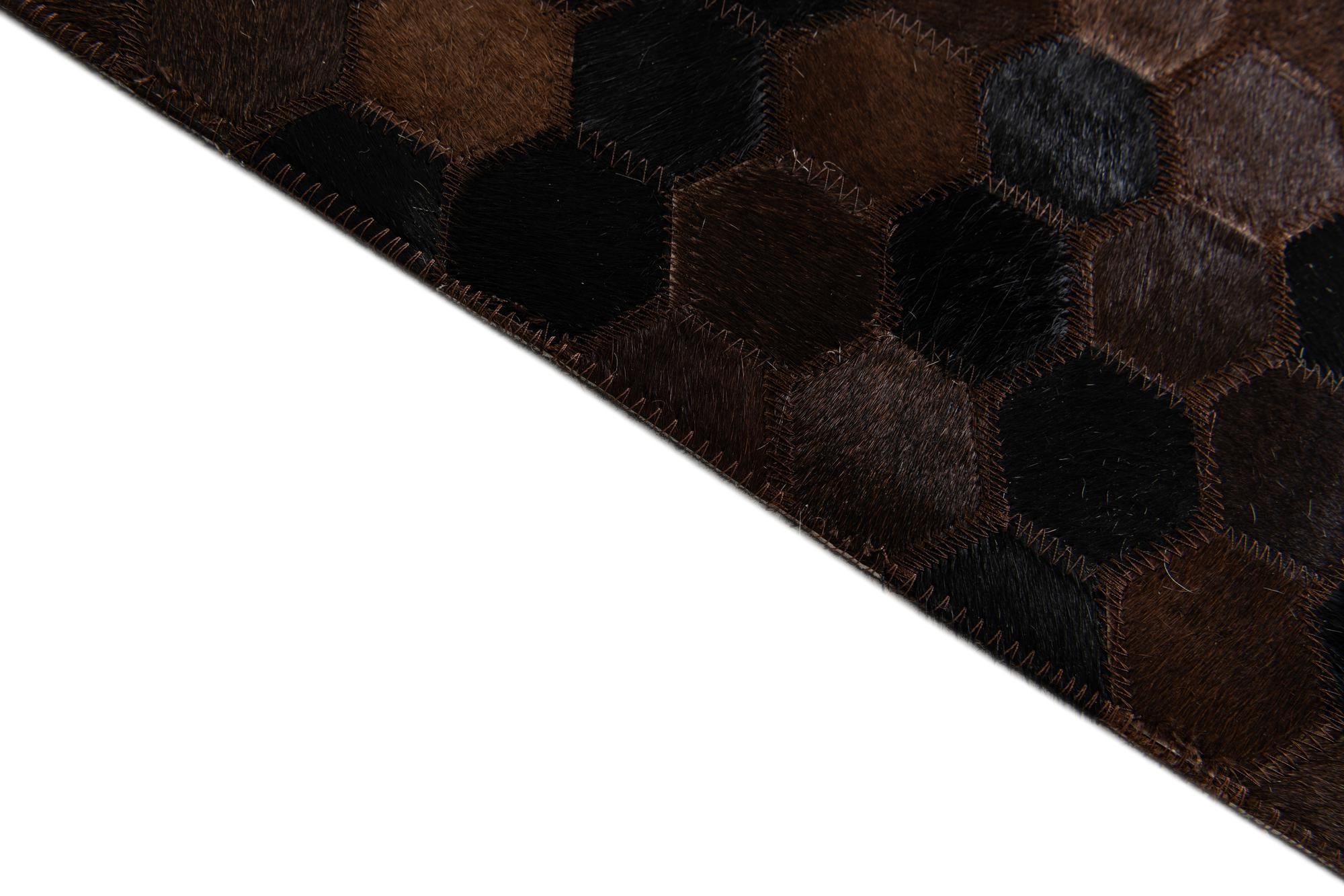 5' x 7' 11 Cowhide Stocks Rug