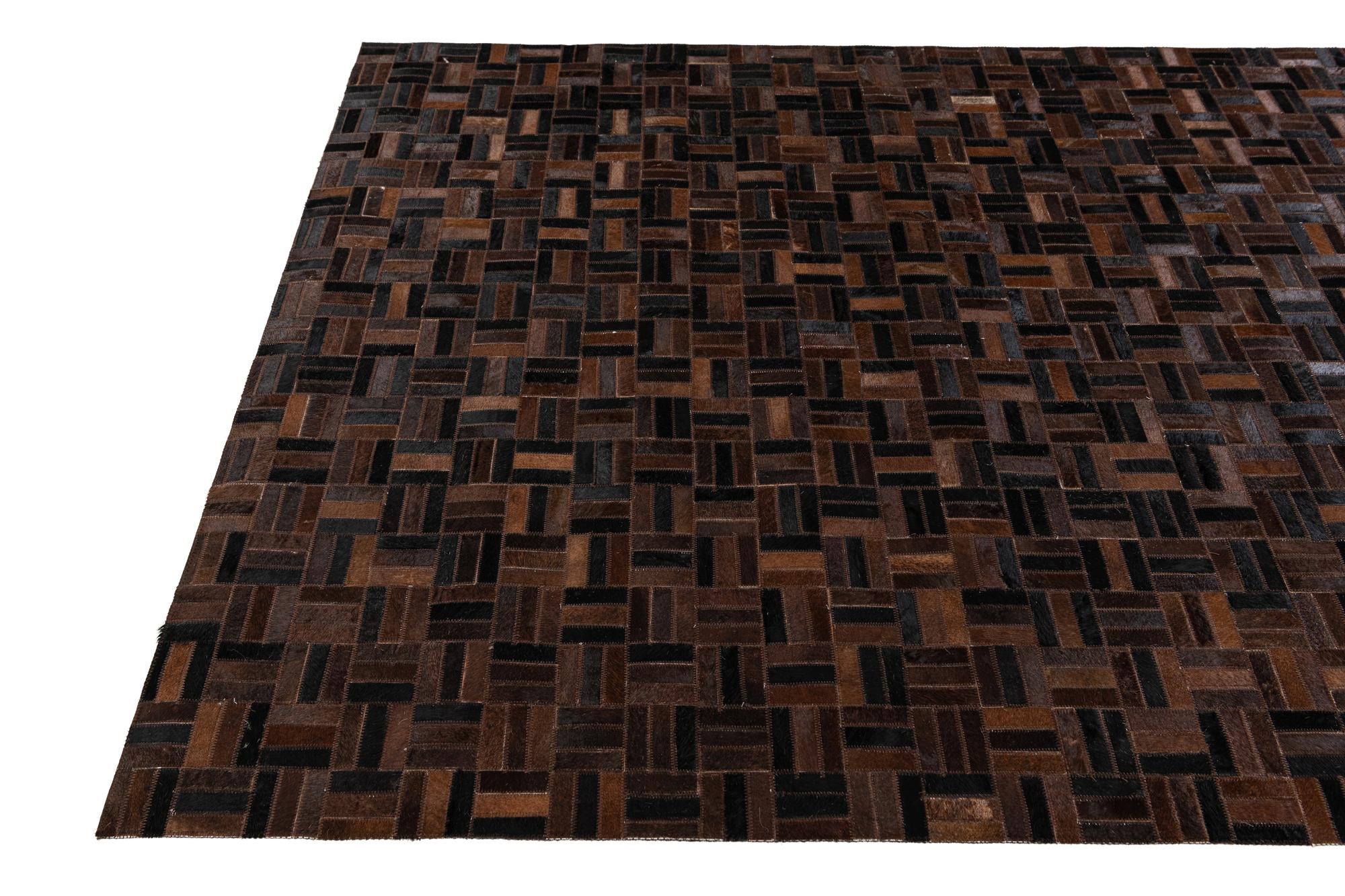 5' x 7' 11 Cowhide Stocks Rug