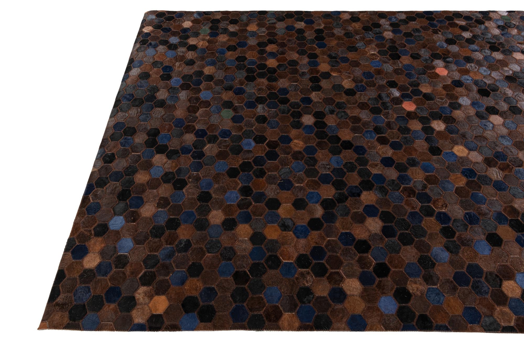 5' 1 x 7' 11 Cowhide Stocks Rug