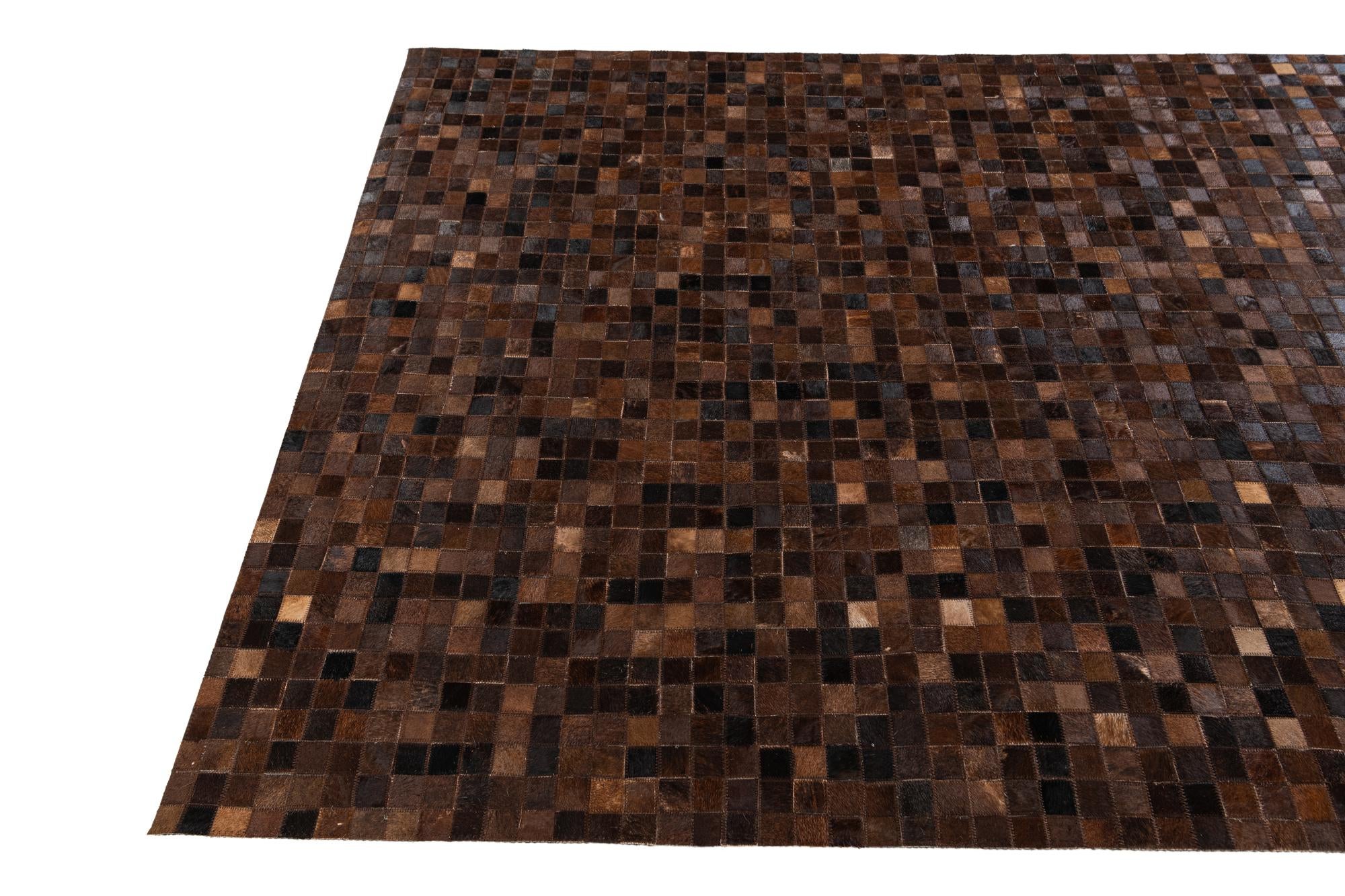 5' 1 x 8' Cowhide Stocks Rug
