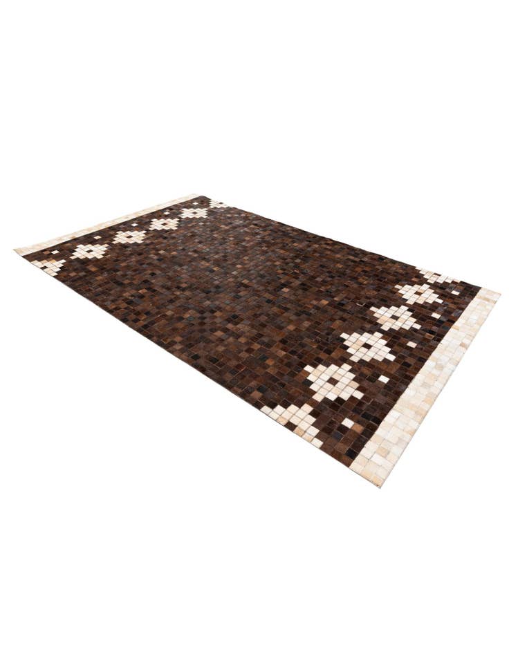 Detail image of 5' 1 x 8' 3 Cowhide Stocks Rug