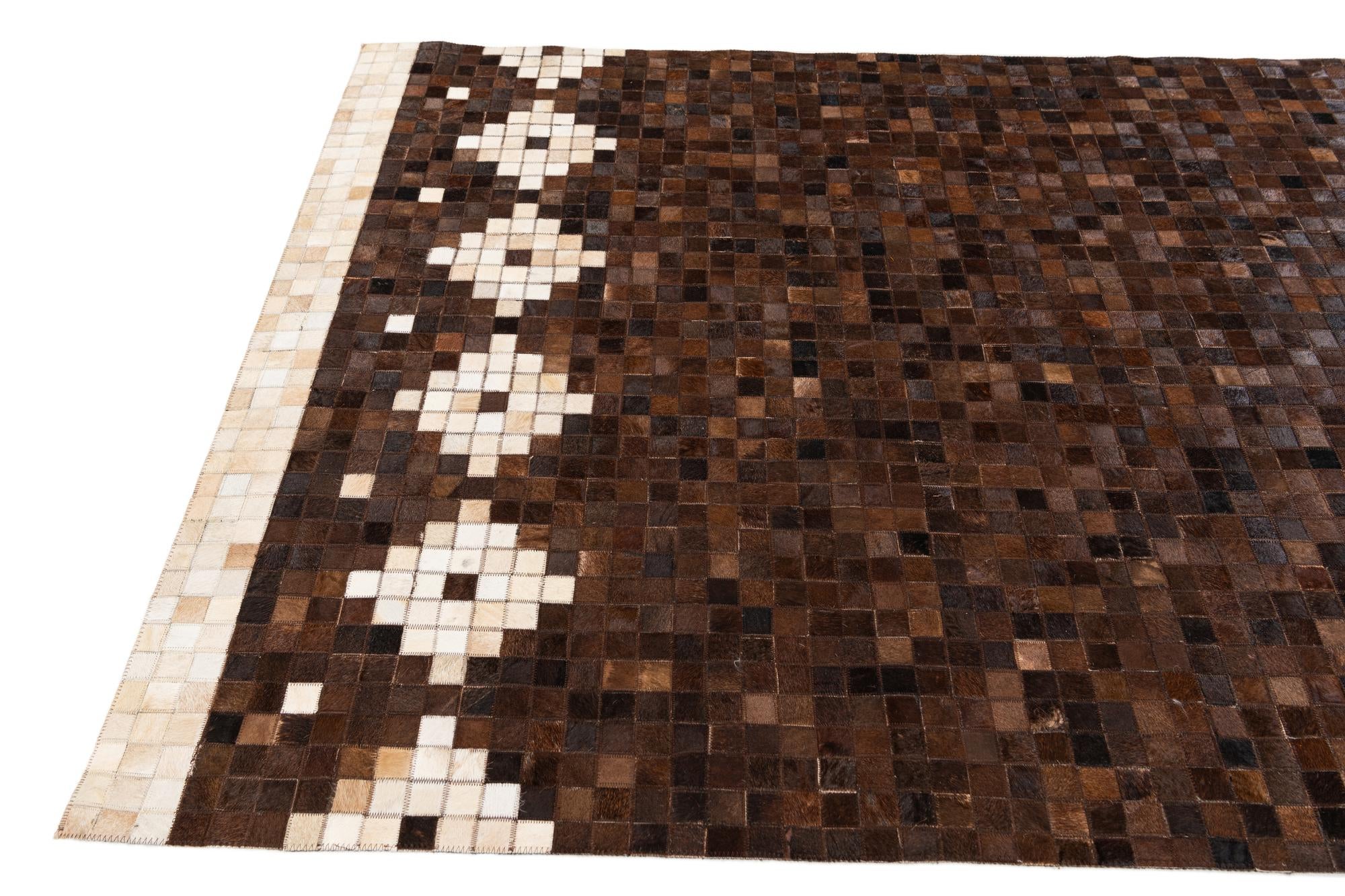 5' 1 x 8' 3 Cowhide Stocks Rug