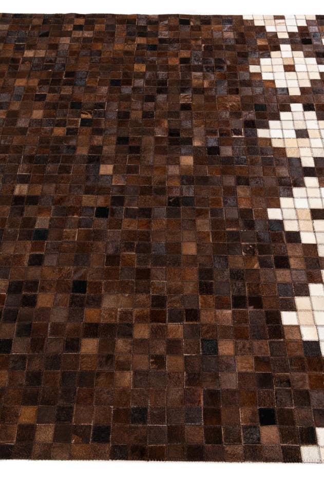 Detail image of 5' 1 x 8' 3 Cowhide Stocks Rug