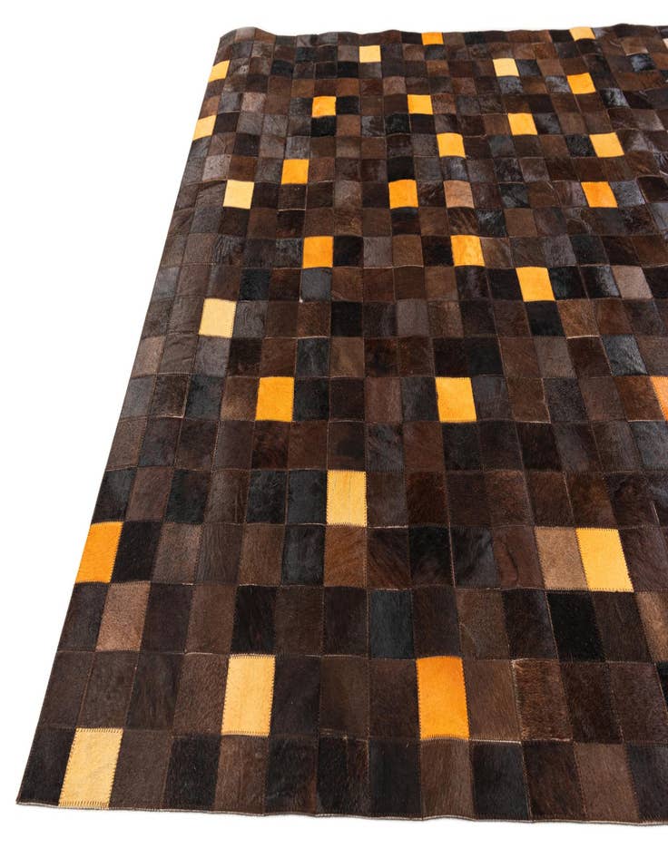 Detail image of 5' 2 x 8' Cowhide Stocks Rug