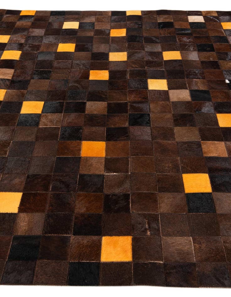 Detail image of 5' 2 x 8' Cowhide Stocks Rug