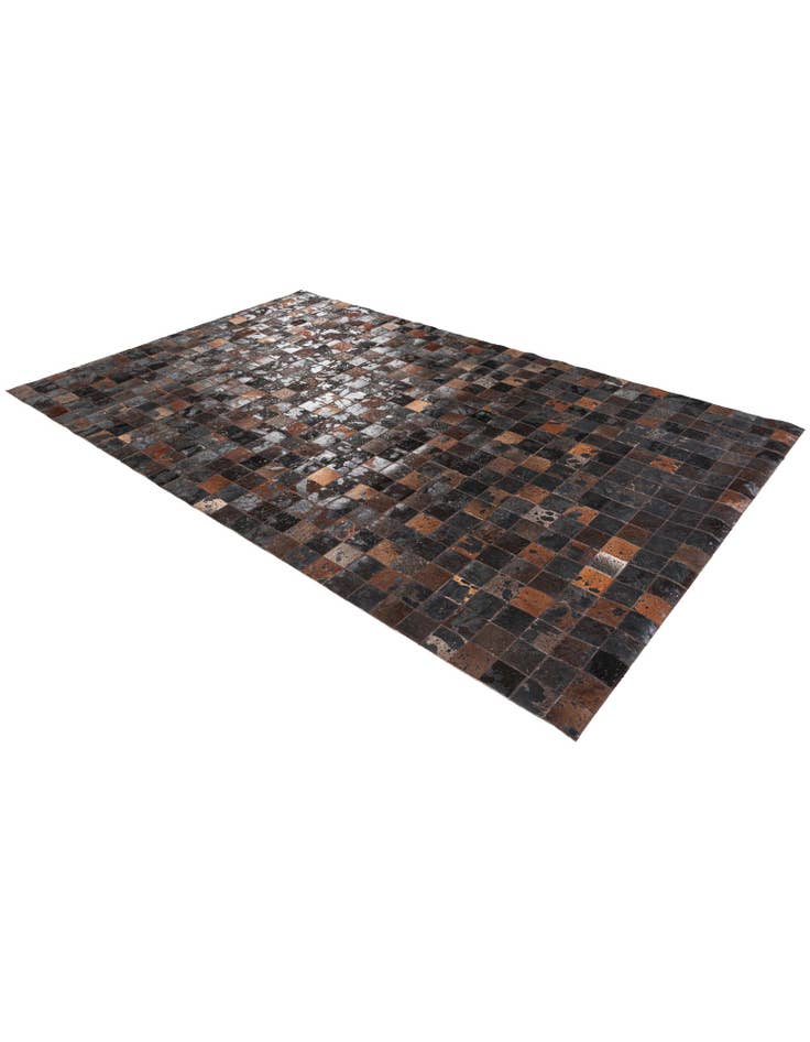 Detail image of 5' 1 x 8' 1 Cowhide Stocks Rug