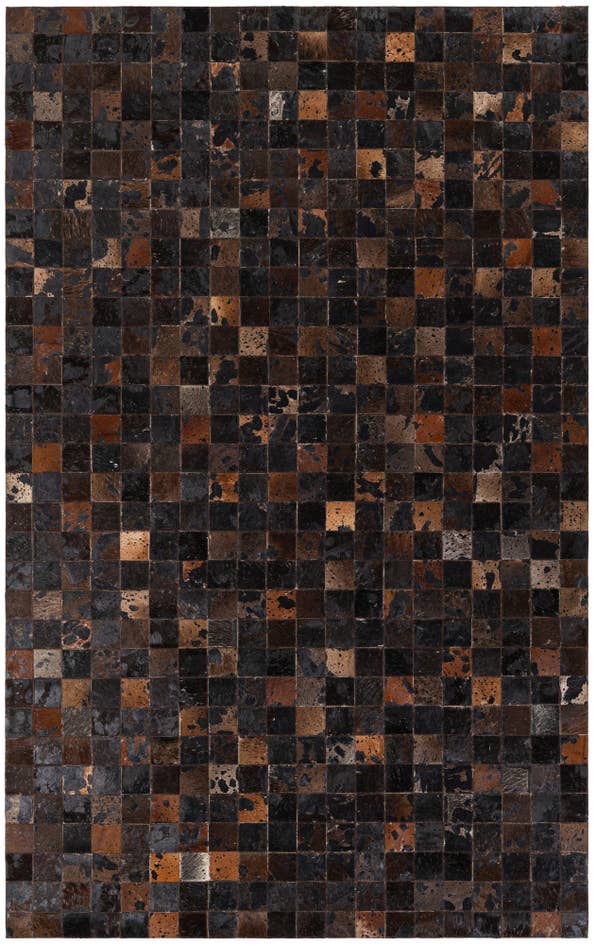 Detail image of 5' 1 x 8' 1 Cowhide Stocks Rug