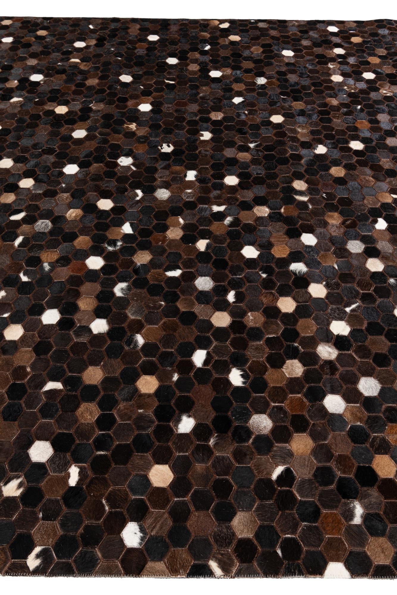 7' 11 x 10' Cowhide Stocks Rug