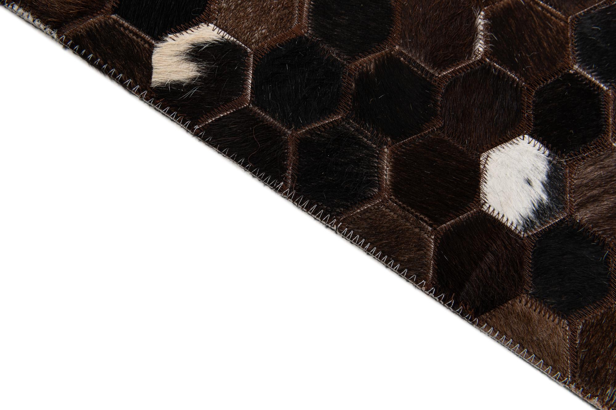 7' 11 x 10' Cowhide Stocks Rug