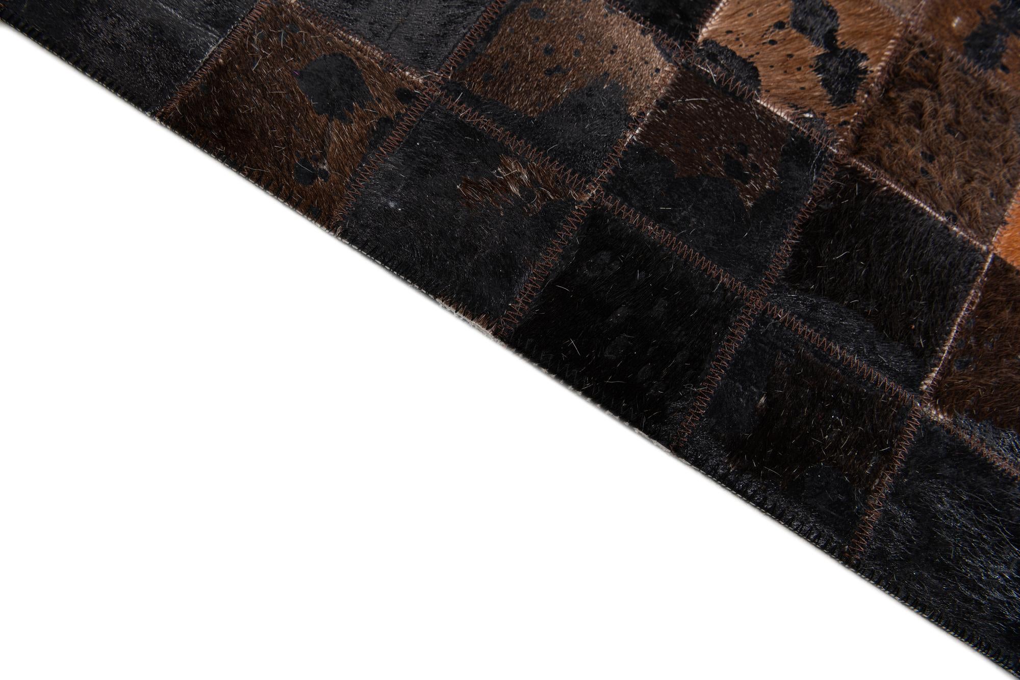 8' 1 x 10' Cowhide Stocks Rug