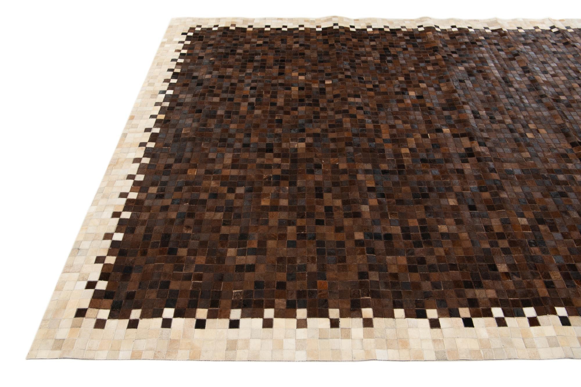 8' x 9' 9 Cowhide Stocks Rug