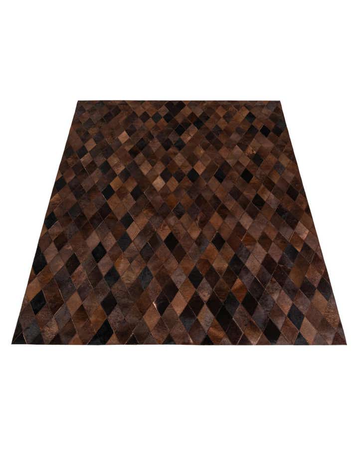 5' 8 x 8' Cowhide Stocks Rug