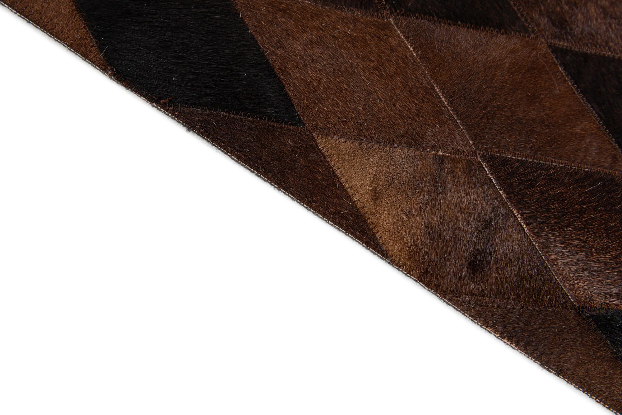 5' 8 x 8' Cowhide Stocks Rug