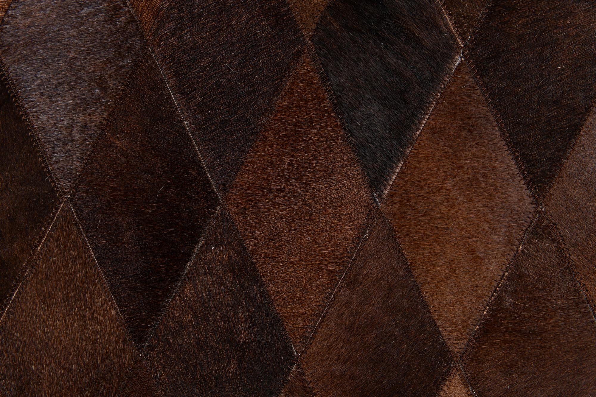 5' 8 x 8' Cowhide Stocks Rug