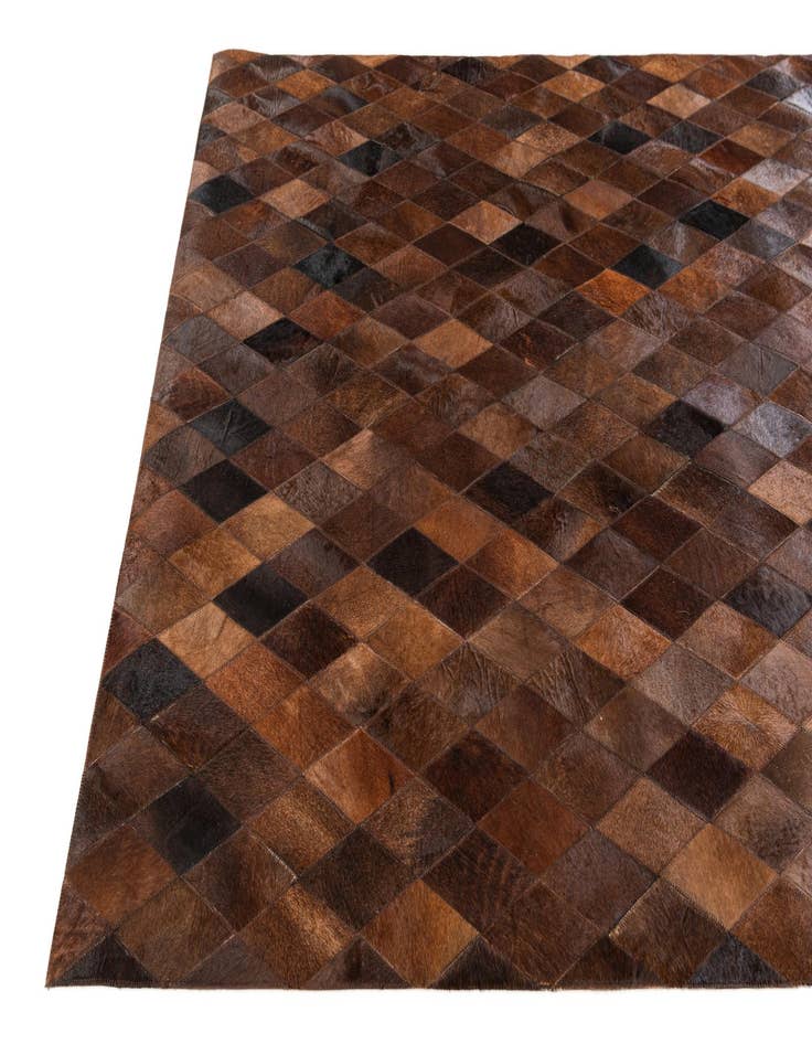 Detail image of 4' 8 x 6' 6 Cowhide Stocks Rug