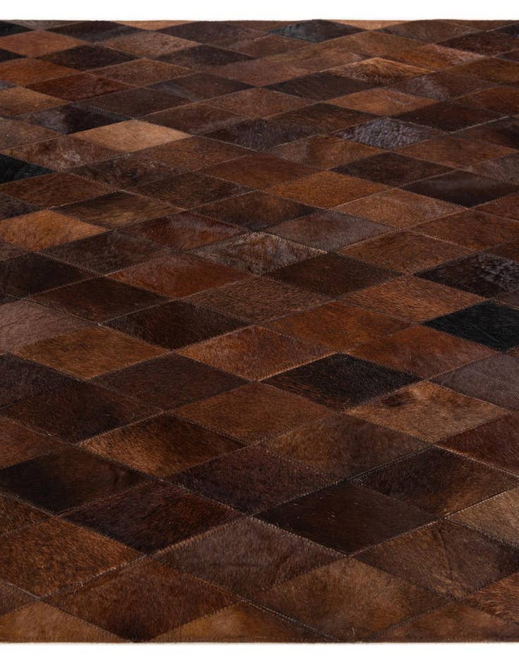 Detail image of 4' 1 x 5' 11 Cowhide Stocks Rug