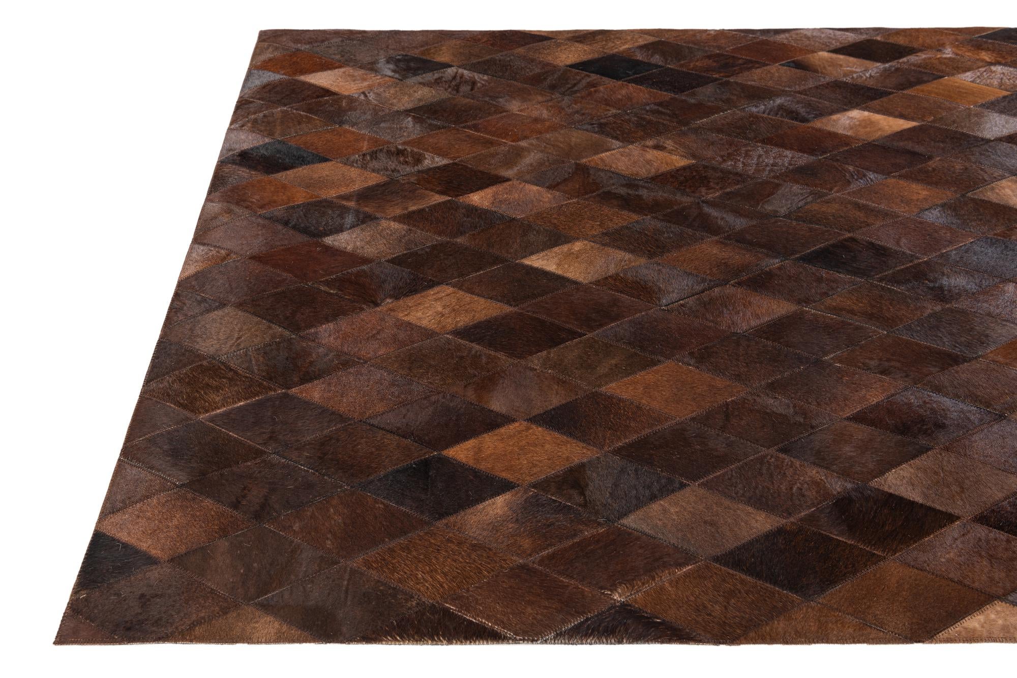 4' 1 x 5' 10 Cowhide Stocks Rug