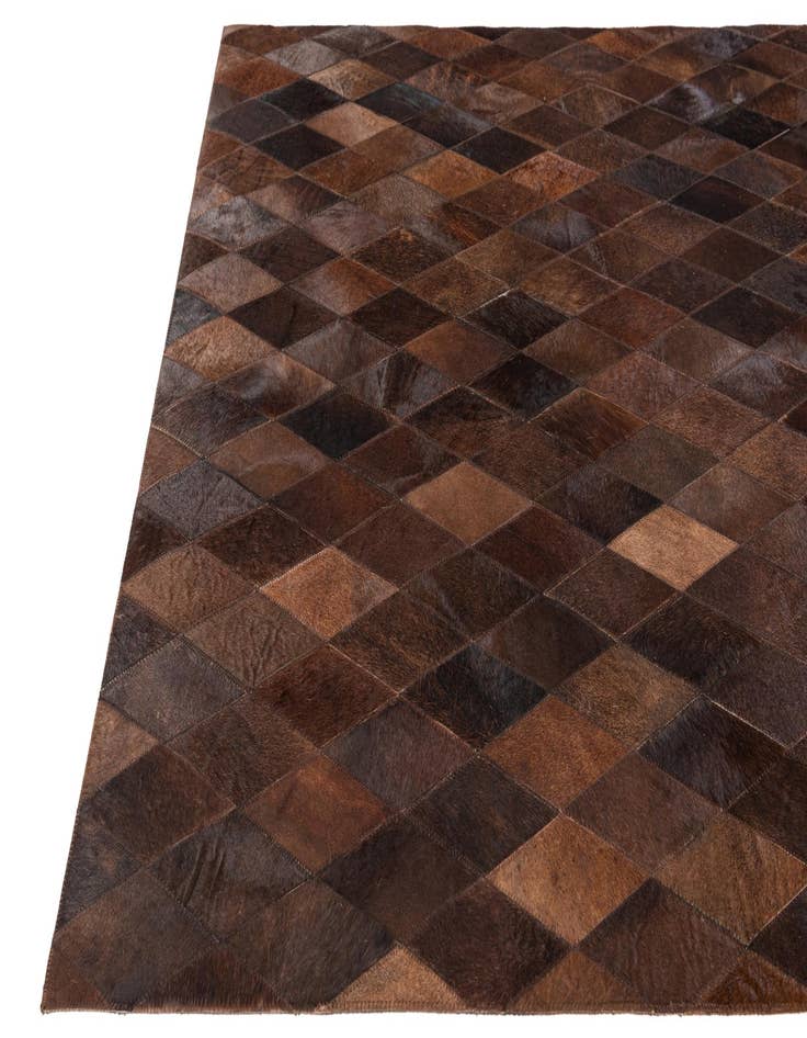 Detail image of 4' 1 x 5' 11 Cowhide Stocks Rug