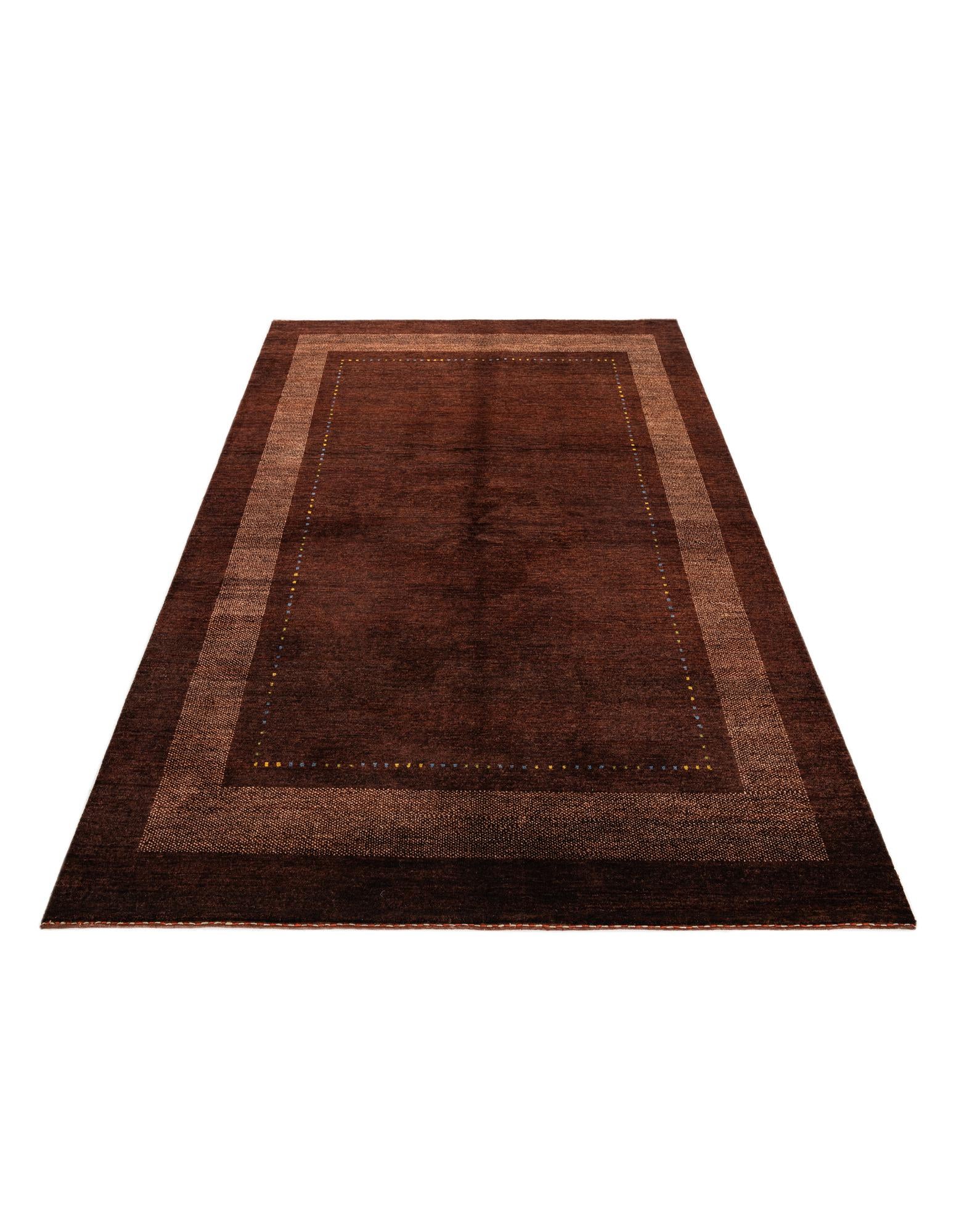 4' 10 x 7' Hand Knotted Gabbeh Wool Rug