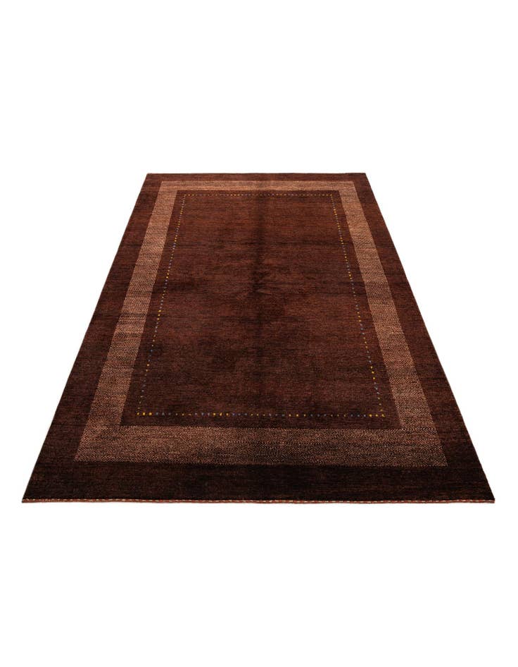 Detail image of 4' 10 x 7' Hand Knotted Gabbeh Wool Rug