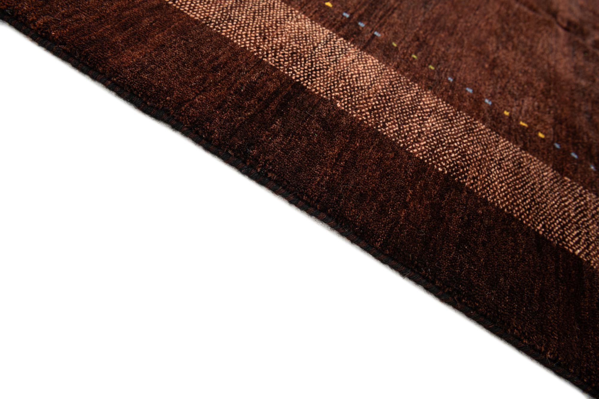 4' 10 x 7' Hand Knotted Gabbeh Wool Rug