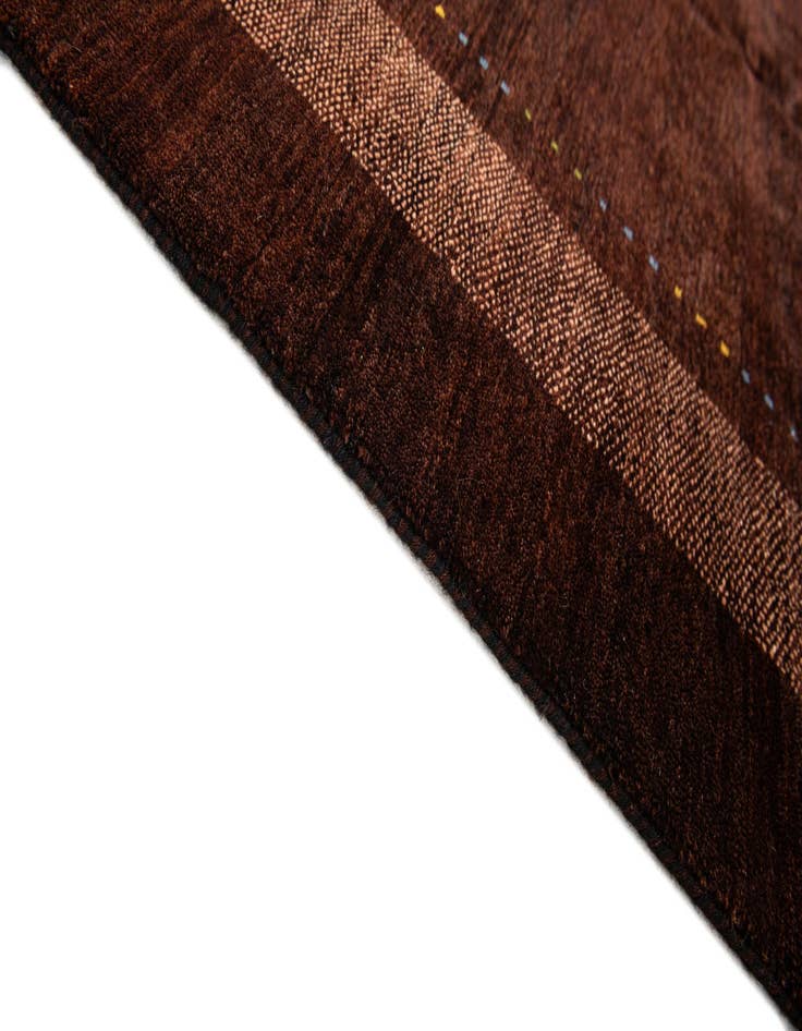 Detail image of 4' 10 x 7'  Hand Knotted Gabbeh Wool Rug