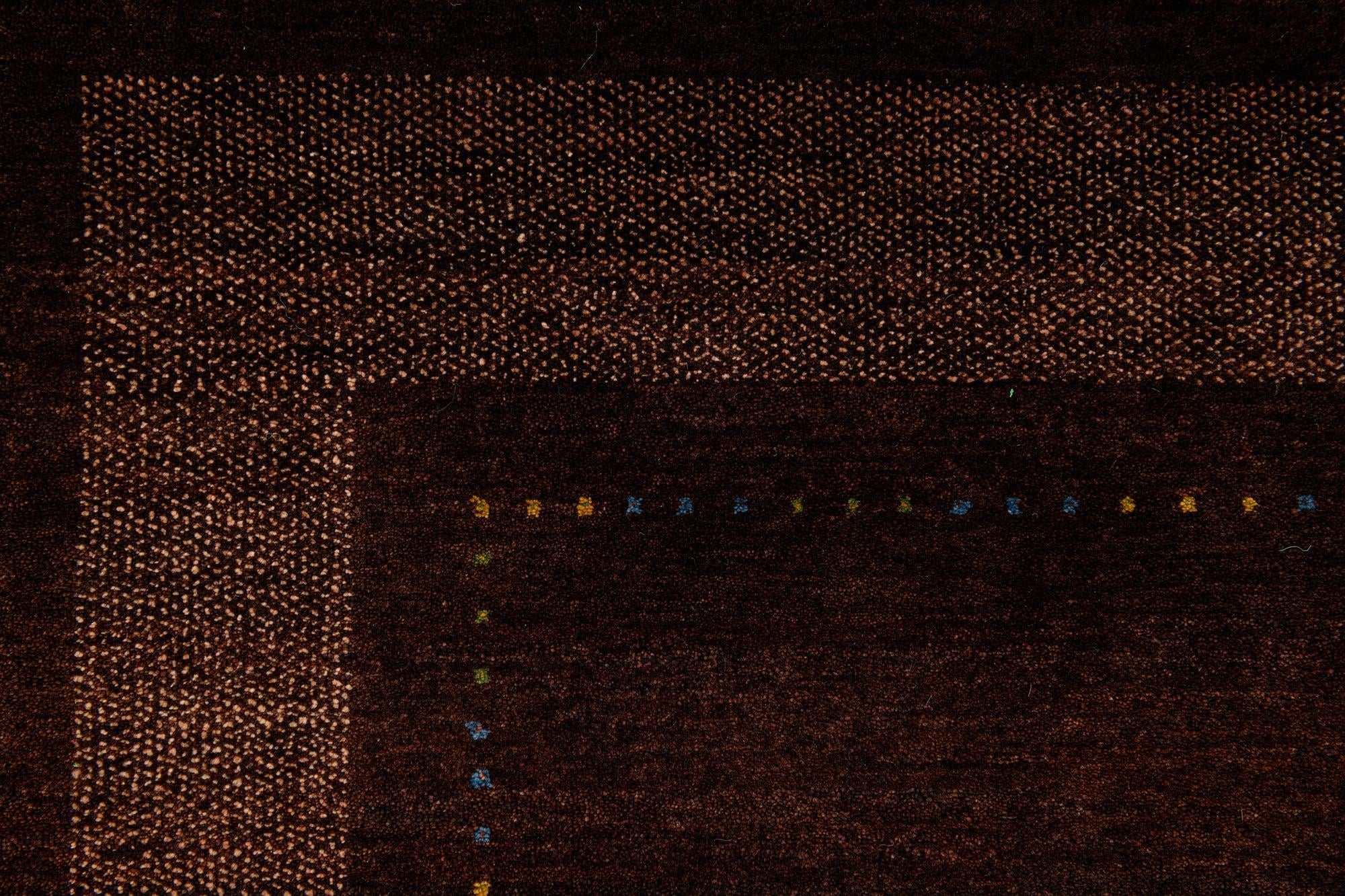4' 10 x 7' Hand Knotted Gabbeh Wool Rug