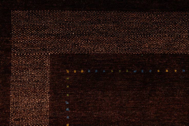Detail image of 4' 10 x 7' Hand Knotted Gabbeh Wool Rug