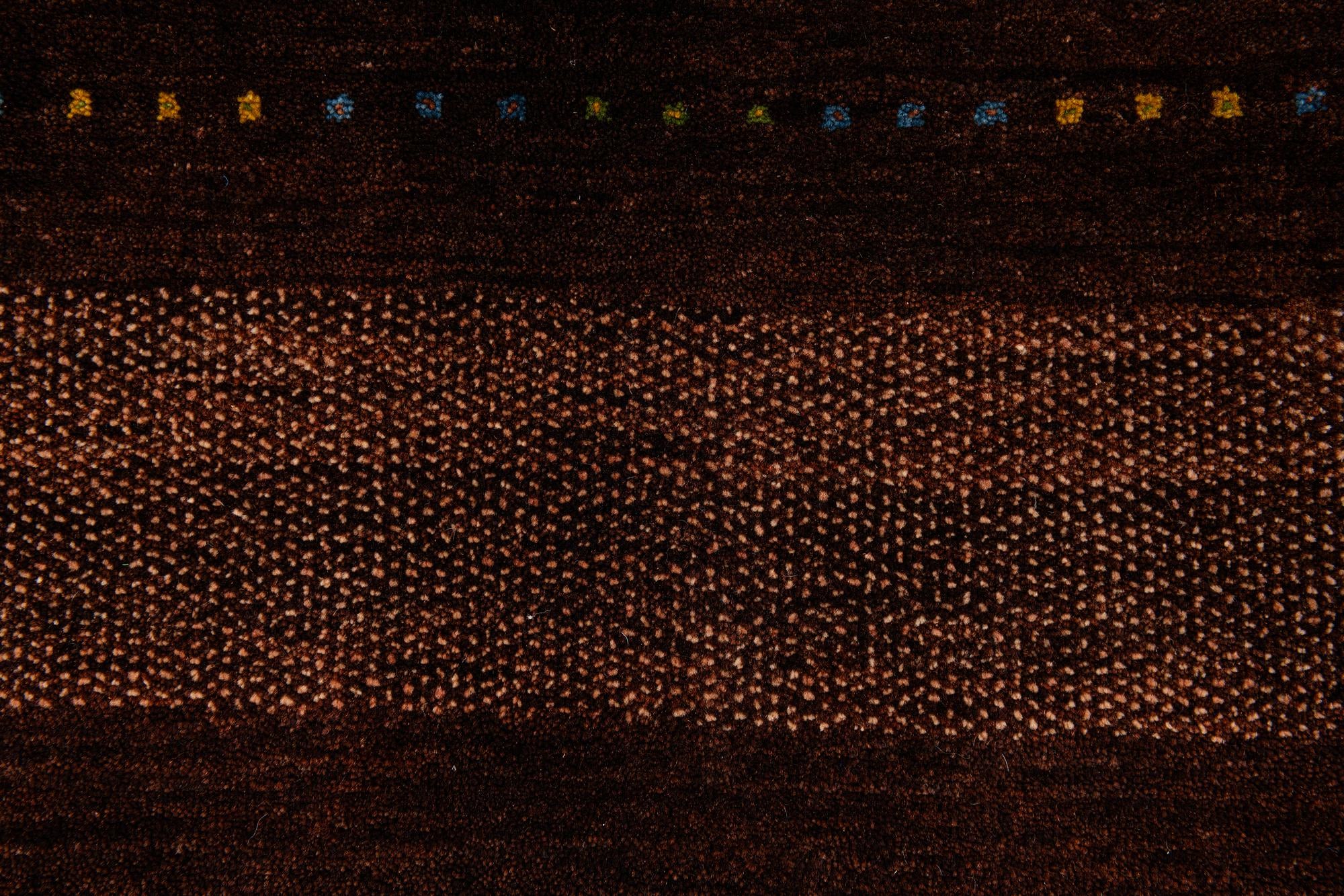 4' 10 x 7' Hand Knotted Gabbeh Wool Rug