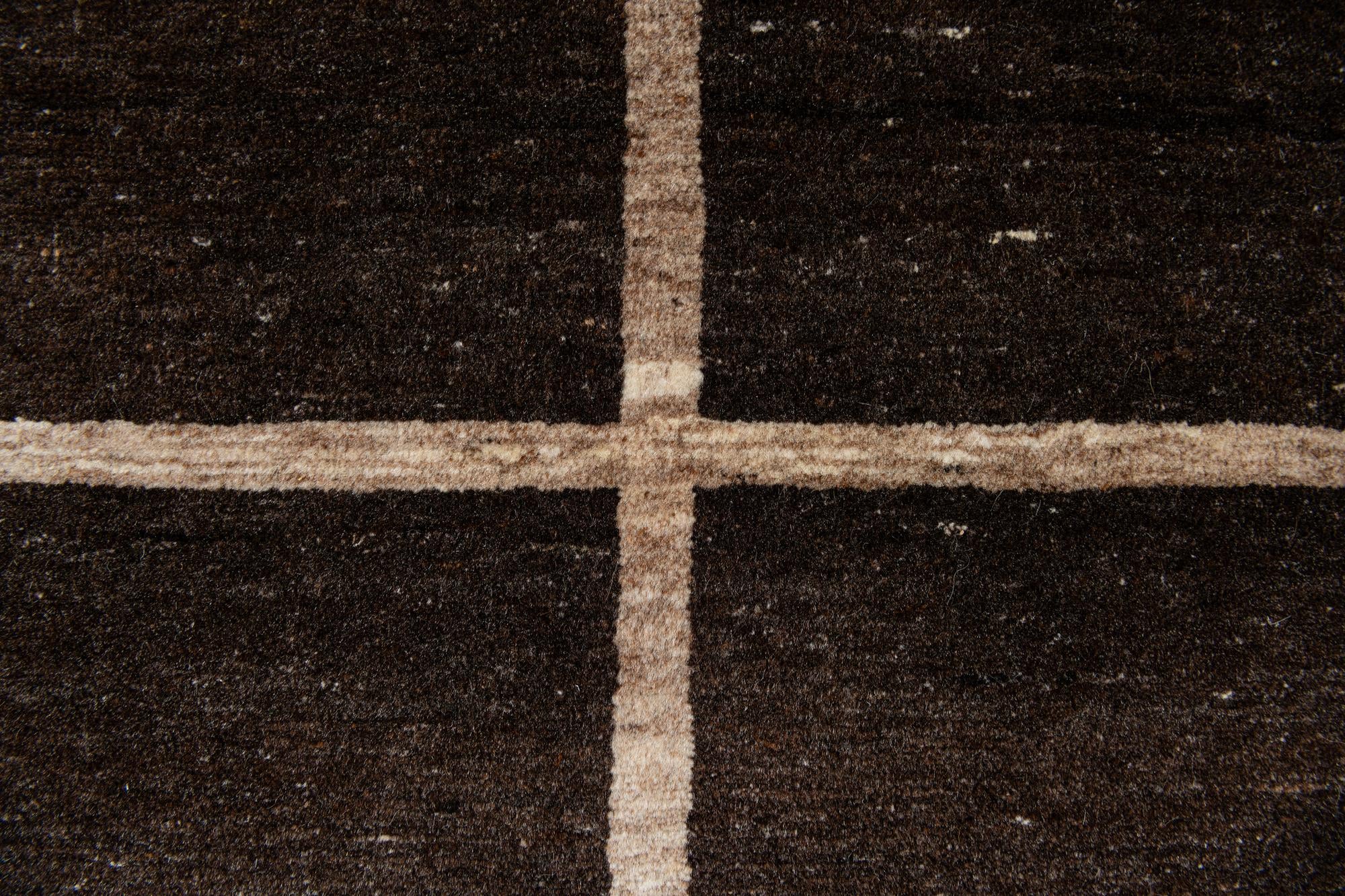 4' x 5' 10 Hand Knotted Gabbeh Wool Rug